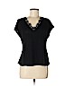 Daniel Rainn Black Short Sleeve Top Size M (petite) - photo 1