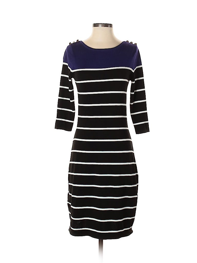 Allison Brittney Stripes Black Casual Dress Size S - 90% off | thredUP