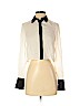 Alice + Olivia 100% Silk White Long Sleeve Silk Top Size 2 - photo 1