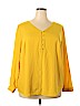 Ann Taylor LOFT 100% Polyester Yellow Long Sleeve Blouse Size 18 - photo 1