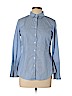 Banana Republic Blue Long Sleeve Button-Down Shirt Size 10 (petite) - photo 1
