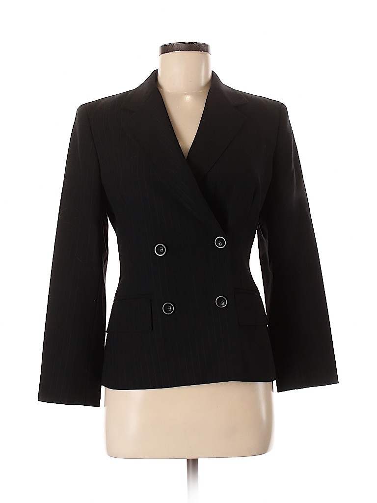 Max Mara 100% Wool Black Wool Blazer Size 6 - photo 1