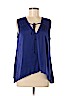 BCBGMAXAZRIA 100% Polyester Blue Sleeveless Blouse Size M - photo 1