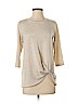 Bobeau Tan 3/4 Sleeve Silk Top Size S - photo 1