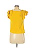 Maeve 100% Rayon Yellow Short Sleeve Blouse Size 2 (petite) - photo 2