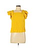 Maeve 100% Rayon Yellow Short Sleeve Blouse Size 2 (petite) - photo 1