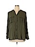 a.n.a. A New Approach 100% Polyester Green Long Sleeve Blouse Size XXL (petite) - photo 1