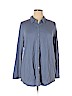 J.jill 100% Cotton Blue Long Sleeve Button-Down Shirt Size XL - photo 1