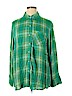 Lane Bryant 100% Rayon Green Long Sleeve Button-Down Shirt Size 18 - photo 1