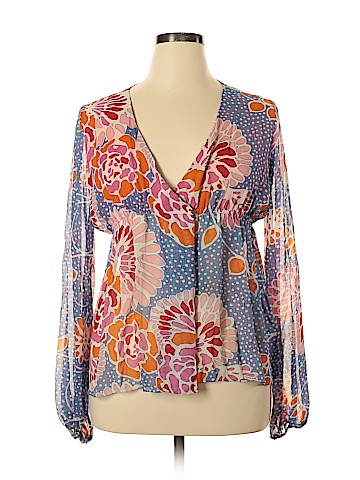 Lucky Brand Long Sleeve Silk Top (view 1)