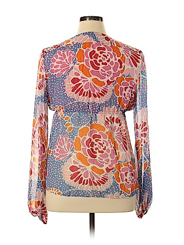 Lucky Brand Long Sleeve Silk Top (view 2)