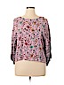 Eyeshadow 100% Rayon Purple 3/4 Sleeve Blouse Size L - photo 1