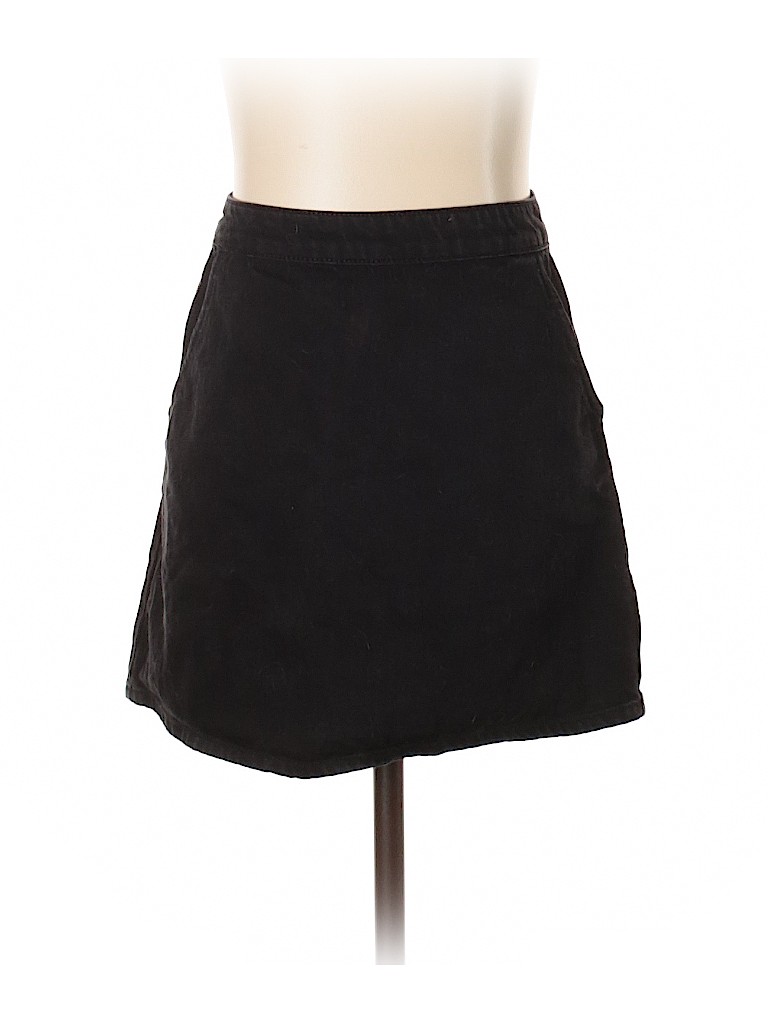 Topshop 100% Cotton Solid Black Denim Skirt 26 Waist - 95% off | thredUP