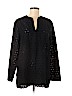 Lands' End 100% Cotton Black Long Sleeve Blouse Size 12 - photo 1