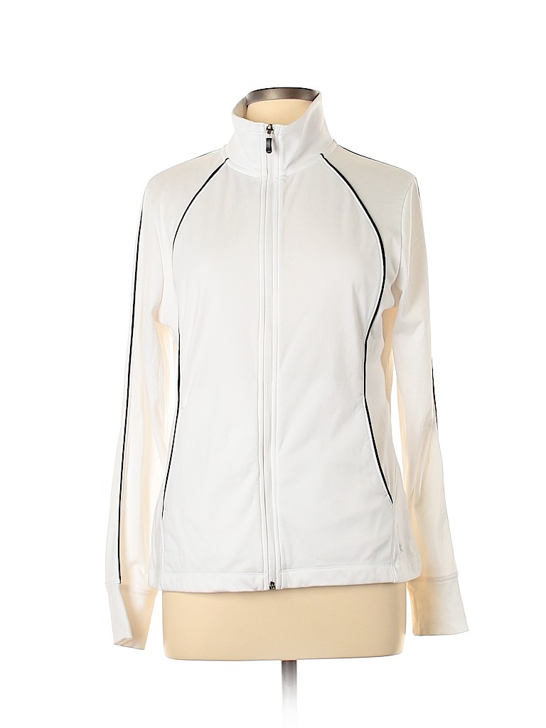 Danskin Now Solid White Track Jacket Size L - 66% off | thredUP