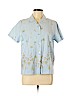 Lemon Grass Blue Short Sleeve Button-Down Shirt Size M (petite) - photo 1