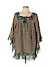 Anna Sui Tan 3/4 Sleeve Blouse Size 10 - photo 1