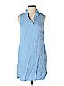 Crown & Ivy 100% Tencel Lyocell Blue Casual Dress Size P (petite) - photo 1