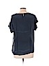 Vida 100% Silk Blue Short Sleeve Silk Top Size L - photo 2