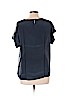 Vida 100% Silk Blue Short Sleeve Silk Top Size L - photo 2