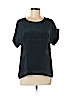 Vida 100% Silk Blue Short Sleeve Silk Top Size M - photo 1