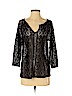 Laundry by Shelli Segal Black 3/4 Sleeve Top Size S - photo 1