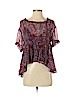 Free People 100% Viscose Burgundy Short Sleeve Blouse Size XS (petite) - photo 1