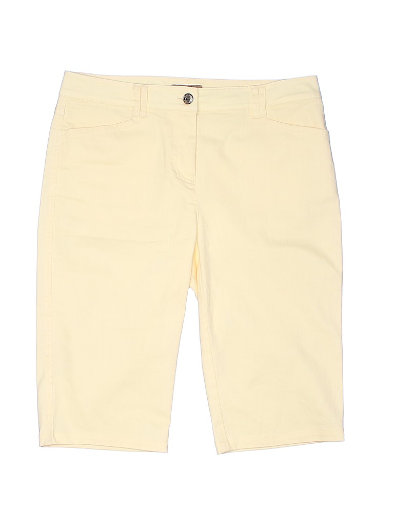Peck & Peck Solid Yellow Denim Shorts Size 4 - 90% off | thredUP