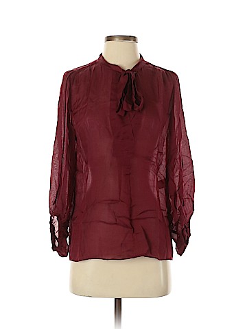 Diane von Furstenberg Long Sleeve Silk Top (view 1)