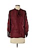 Diane von Furstenberg Burgundy Long Sleeve Silk Top Size 4 - photo 1