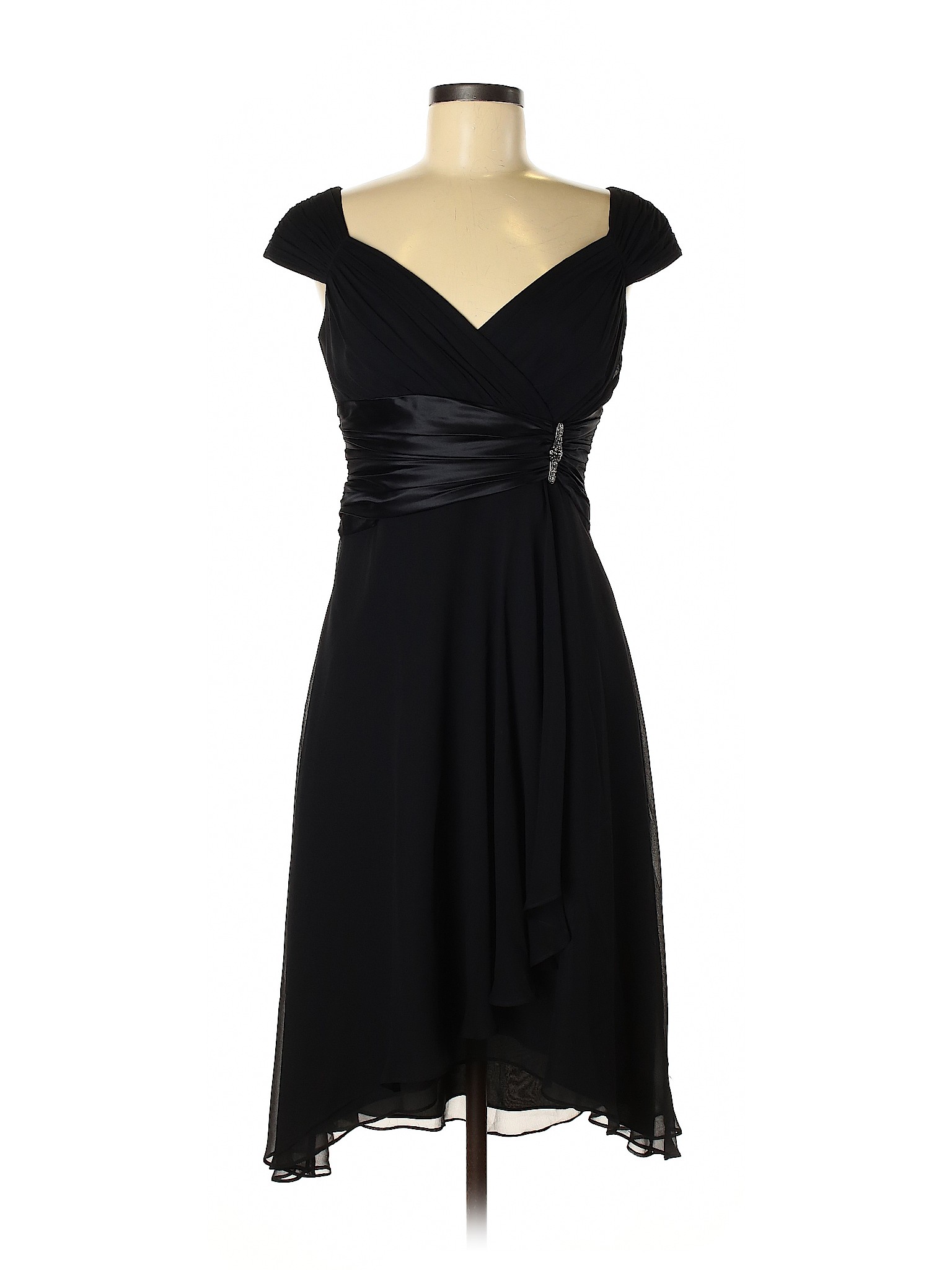 Maggy London 100% Silk Solid Black Cocktail Dress Size 8 (Petite) - 77% ...
