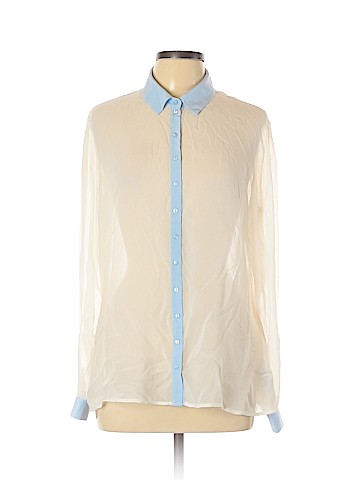 Anne Fontaine Long Sleeve Silk Top (view 1)