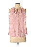 Ann Taylor LOFT 100% Cotton Pink Sleeveless Blouse Size L (petite) - photo 1