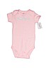 Carter's 100% Cotton Print Pink Short Sleeve Onesie 3-6 MO / 6 MO - photo 1