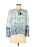 St. John's Bay Blue Long Sleeve Blouse Size S (petite) - photo 1