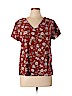 Hinge 100% Rayon Red Short Sleeve Blouse Size L - photo 1