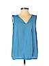 Ann Taylor LOFT Outlet 100% Polyester Blue Sleeveless Blouse Size S (petite) - photo 1