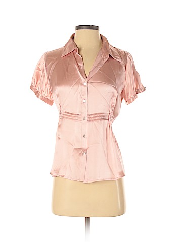 Max Studio Short Sleeve Silk Top (view 1)