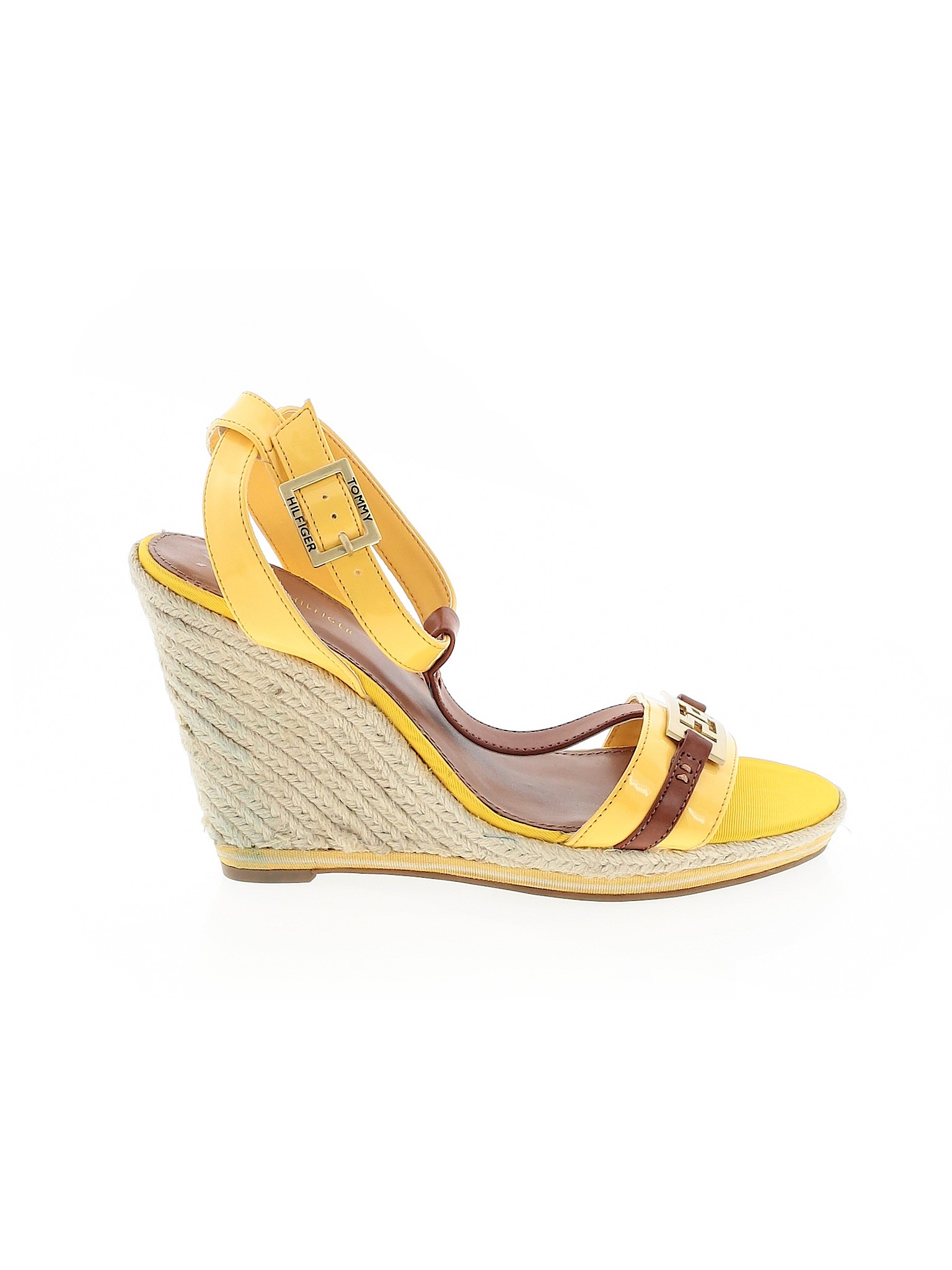 tommy hilfiger yellow wedges