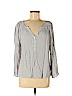 Soft Joie 100% Cotton Gray Long Sleeve Blouse Size M - photo 1