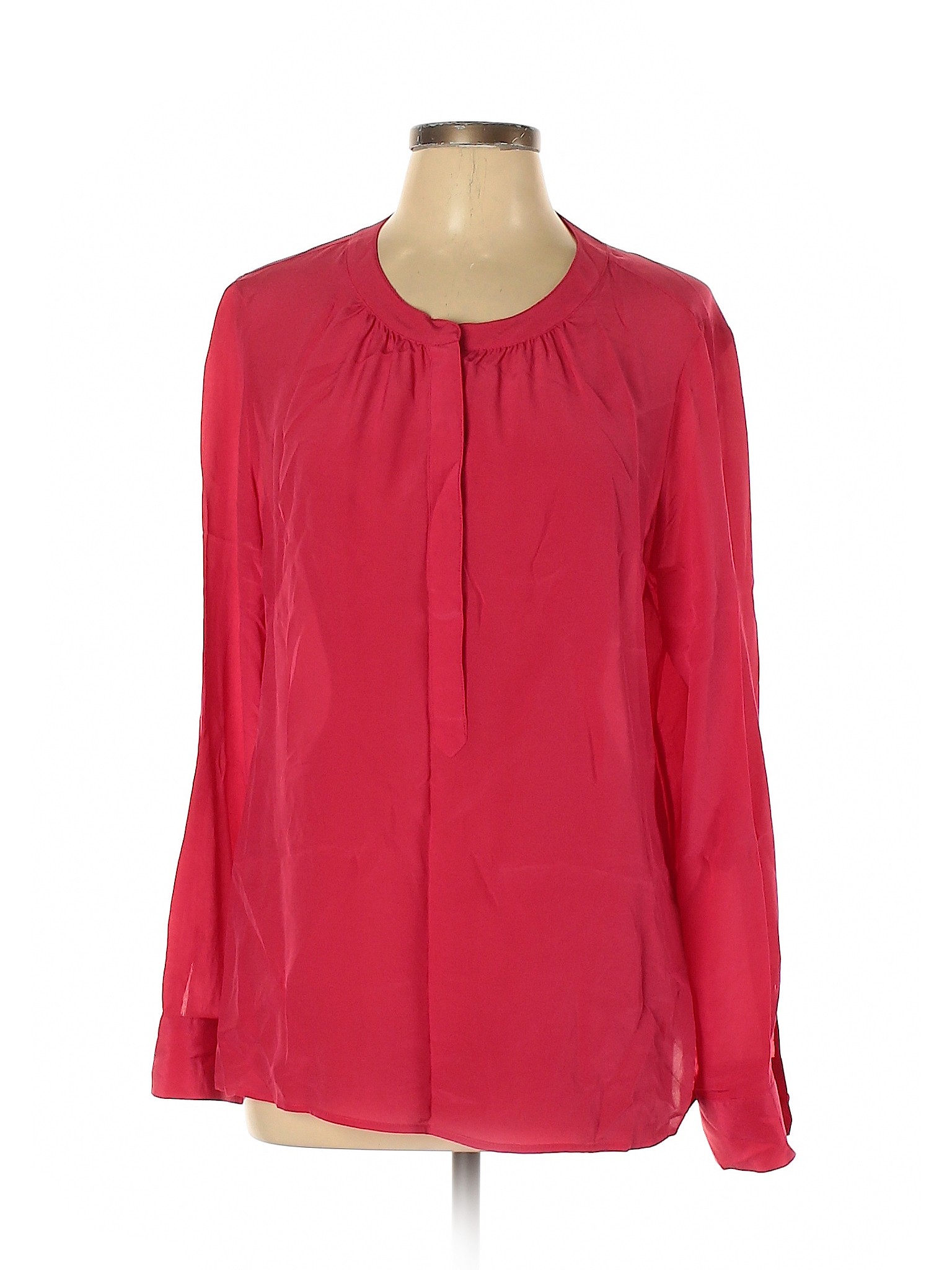 Banana Republic Women Red Long Sleeve Silk Top L | eBay