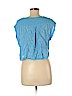 Zara 100% Viscose Blue Short Sleeve Blouse Size M - photo 2