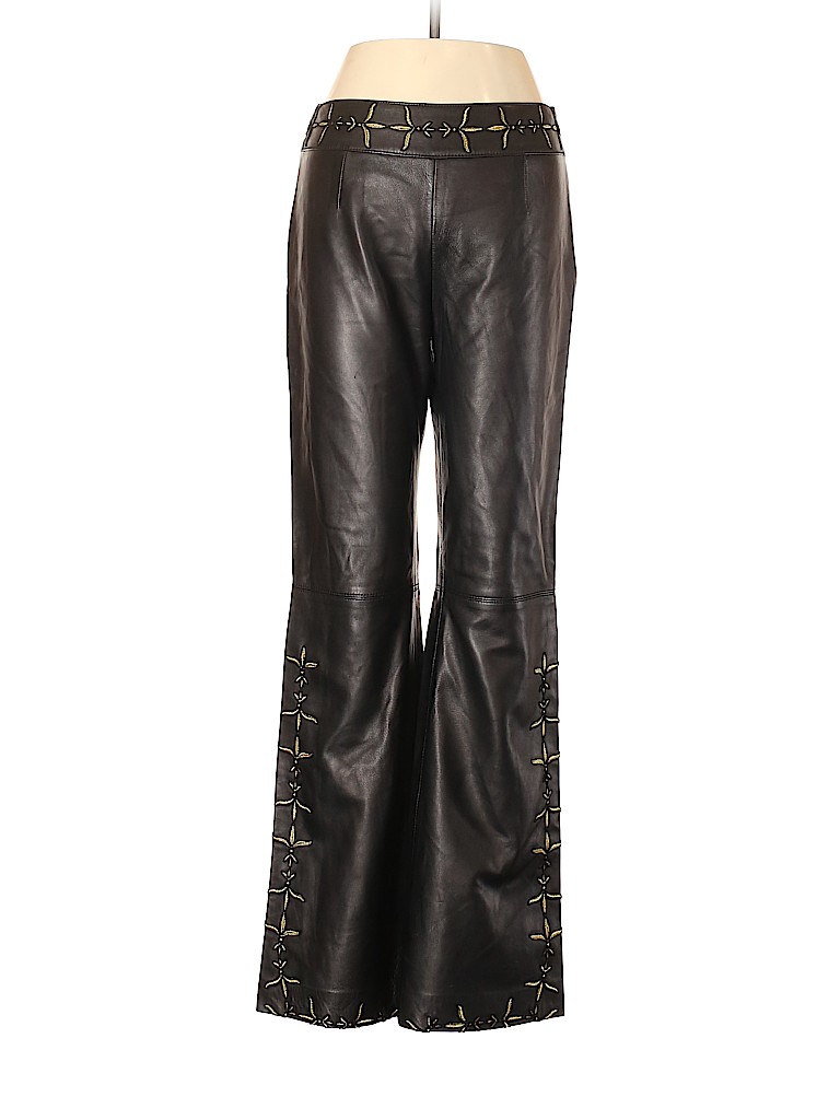 Escada 100% Leather Solid Black Leather Pants Size 36 (EU) - 72% off ...