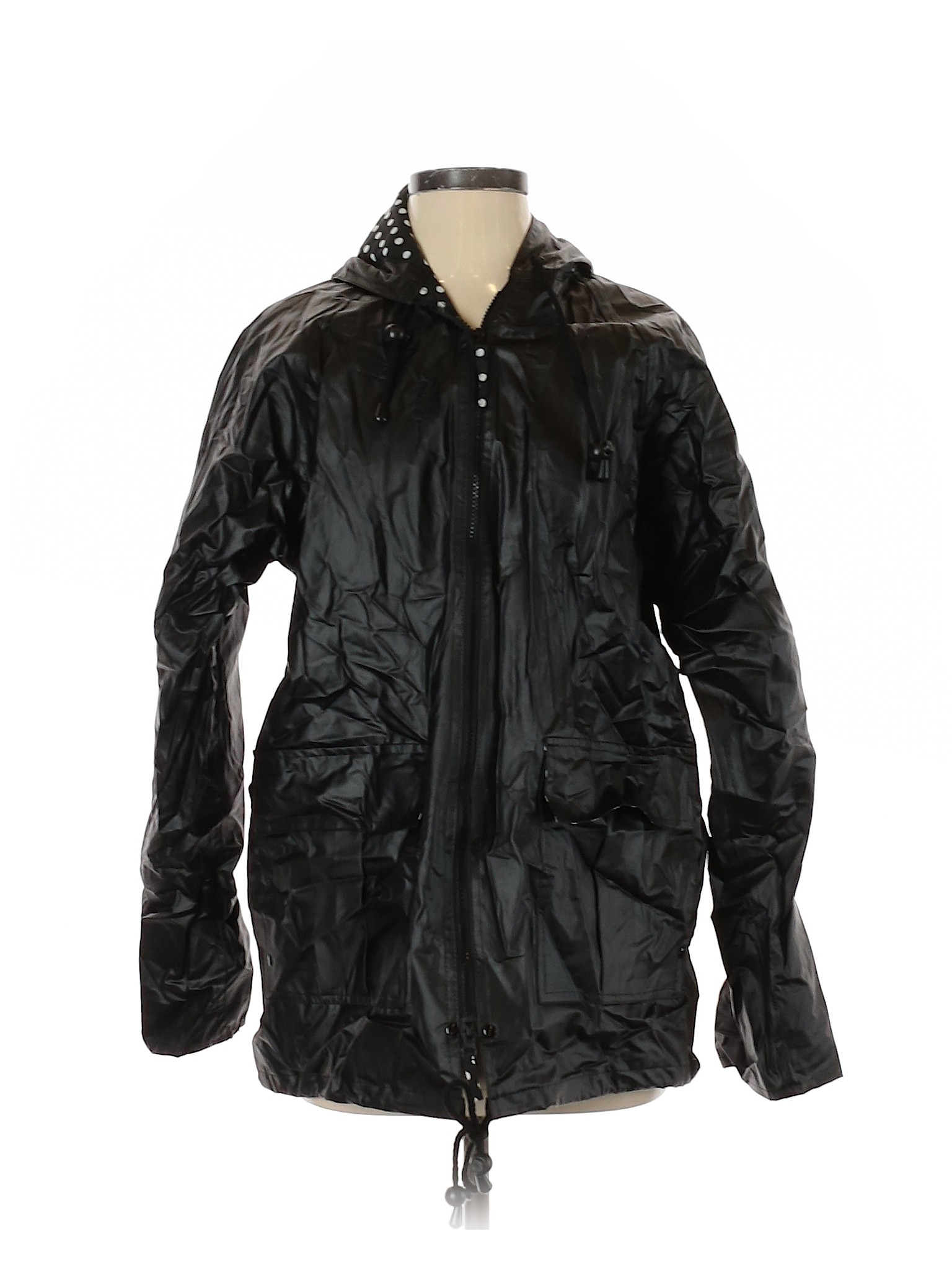 Thermal-Slicks 100% Polyvinyl Chloride Solid Black Raincoat Size S - 54 ...