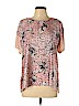 Zara 100% Polyester Pink Short Sleeve Blouse Size L - photo 1