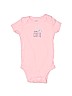 Carter's 100% Cotton Print Pink Short Sleeve Onesie 0-3 MO / 3 MO - photo 1