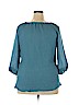 Araza 100% Polyester Blue 3/4 Sleeve Blouse Size 1X - photo 2