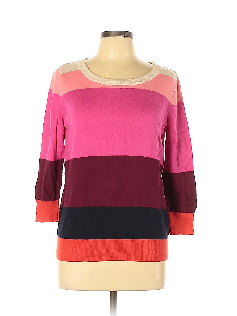 Jcpenney Color Block Stripes Pink Pullover Sweater Size L - 75% off ...