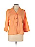 Coldwater Creek 100% Cotton Orange 3/4 Sleeve Button-Down Shirt Size L (petite) - photo 1
