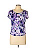 Simply Vera Vera Wang 100% Rayon Purple Short Sleeve Top Size L (petite) - photo 1